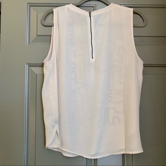 Sheer Tank top w Black Sequin Pattern size M - Picture 3 of 6